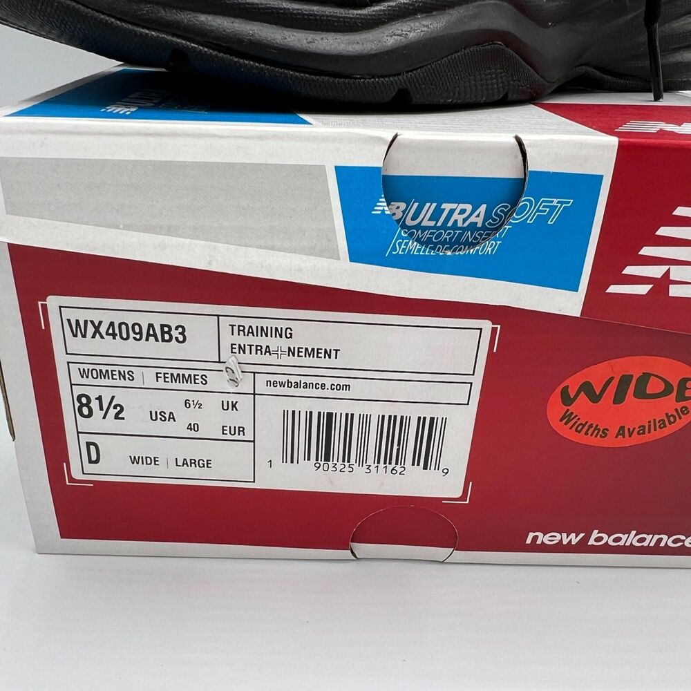 NIB New Balance 409 Sneakers Women's Size 8.5 D Wide Black/Blue - Picture 2 of 10